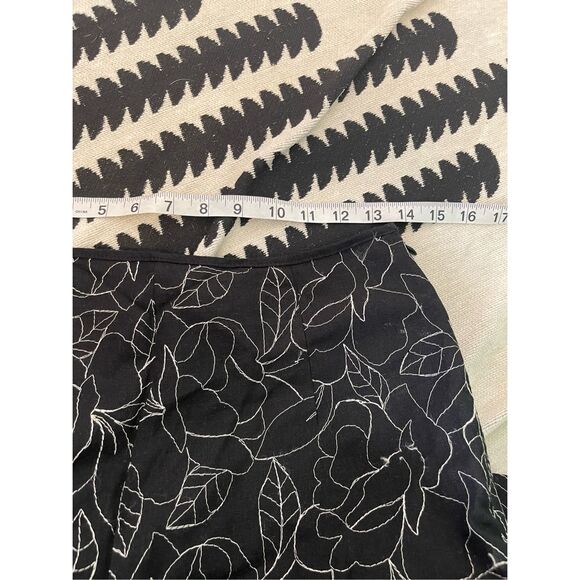 Vintage 90s mom full embroidered linen blend cropped pants size 6 - Picture 5 of 9